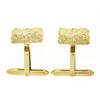 Image 4 : Men's Solid 14k Yellow Gold Nugget Textured Polished Finish Square Cuff Links