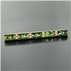 Image 3 : Antique Victorian 14K Yellow Gold Green Tourmaline Pearl Milgrain Bar Brooch Pin