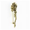 Image 6 : Antique 14k Gold Diamond Baroque River Pearl Detailed Textured Rose Brooch Pin