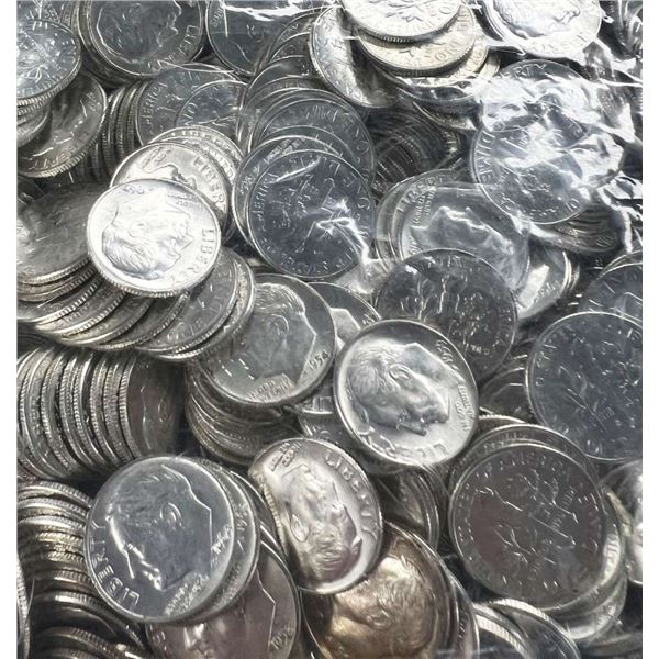 $500 FV Mint Condition Pre-65 90% Roosevelt Silver Dimes