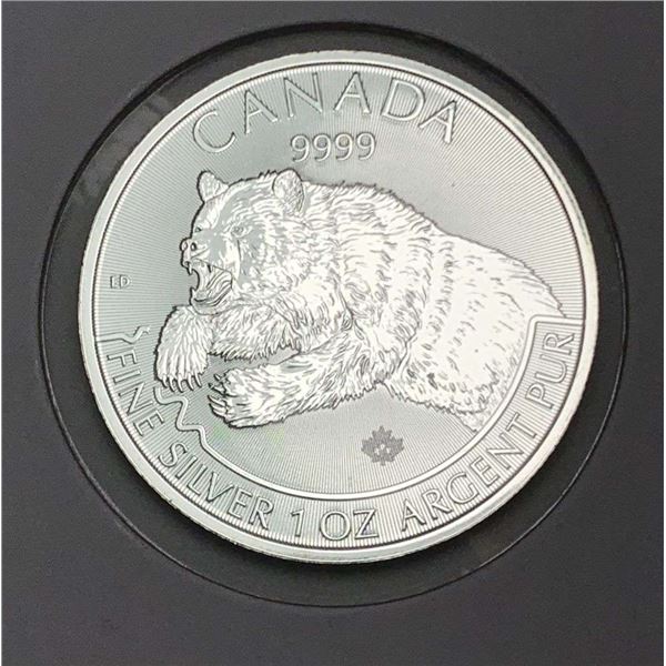 2019 Canada $5 Grizzly Bear 1 ozt .9999 Silver