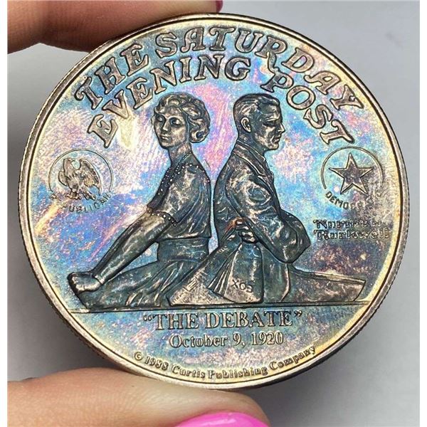 Rainbow The Saturday Evening Post "The Debate" 2 ozt .999 Silver