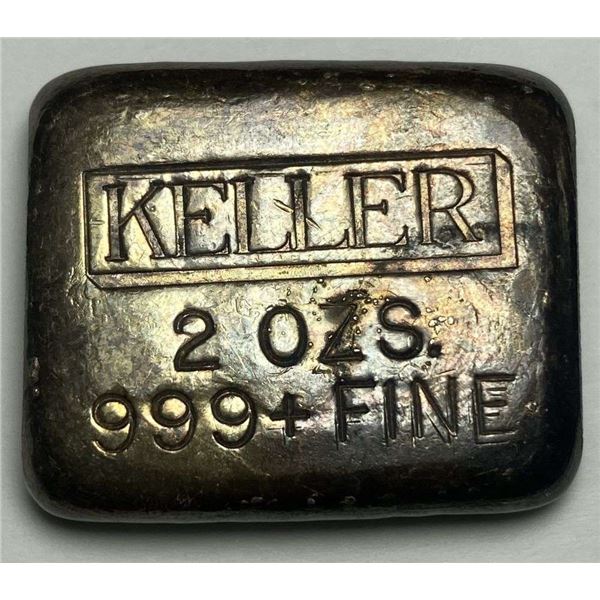 Keller 2 ozt .999 Silver Bar