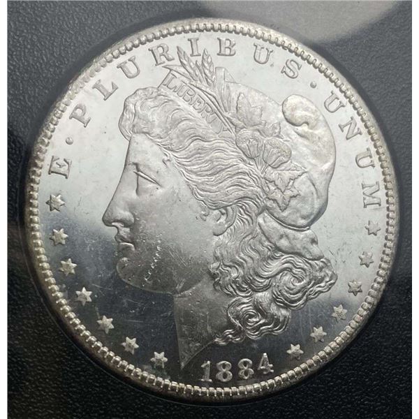 1884-CC Morgan Silver Dollar ANACS MS63 Cameo PL GSA