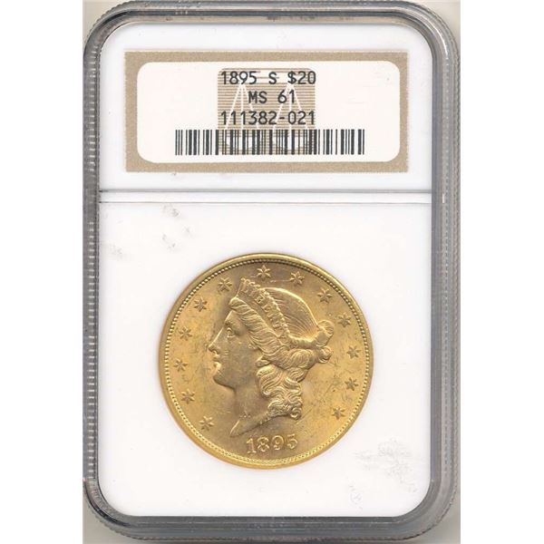 Last Minute! 1895-S Gold $20 Liberty Head NGC MS61