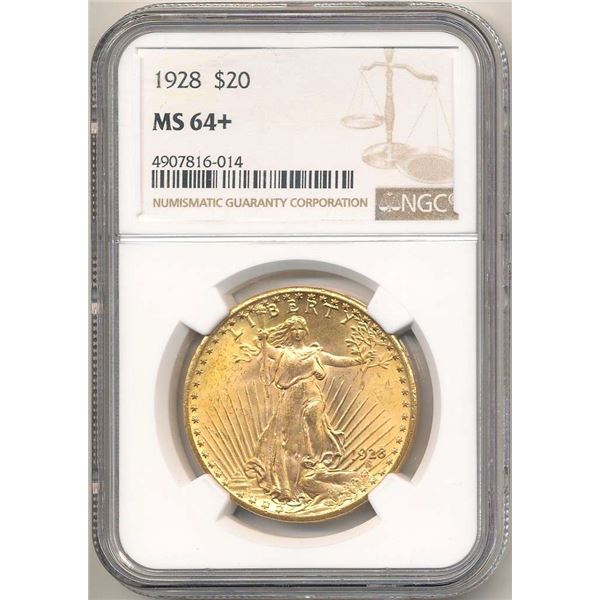 Last Minute! 1928 Gold $20 Saint Gaudens NGC MS64+
