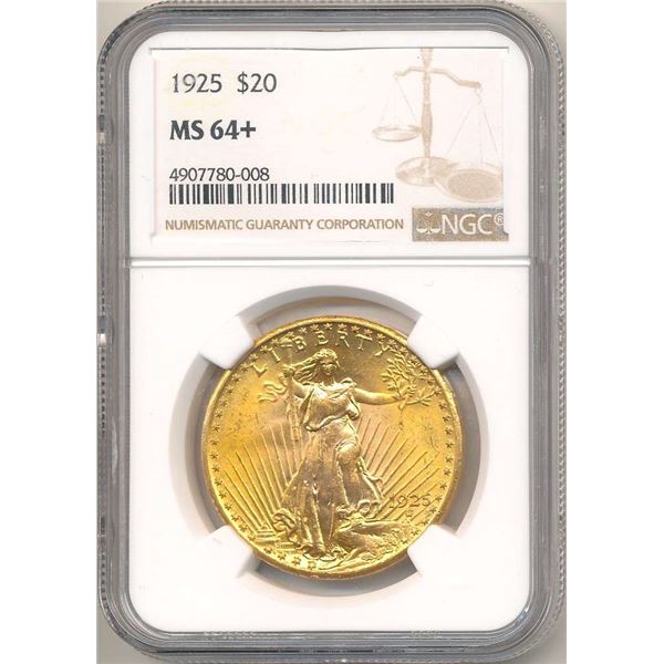 Last Minute! 1925 Gold $20 Saint Gaudens NGC MS64+