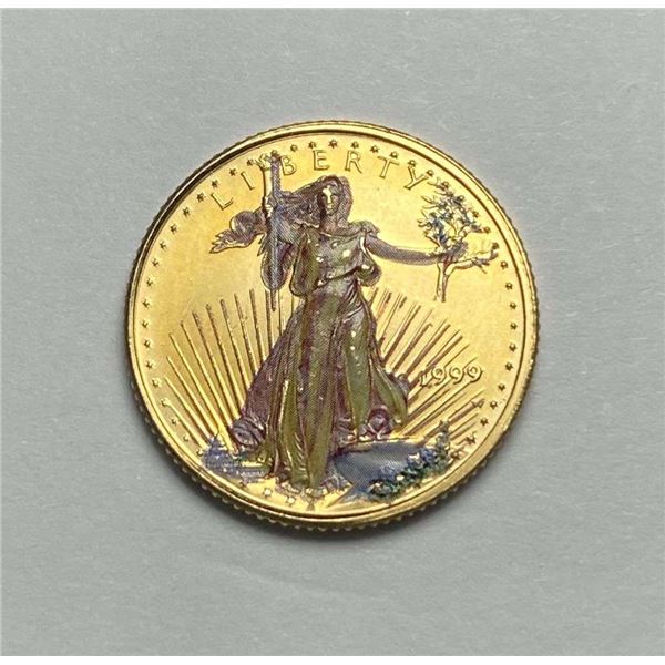 1999 Colorized American $5 Gold Eagle 1/10 ozt