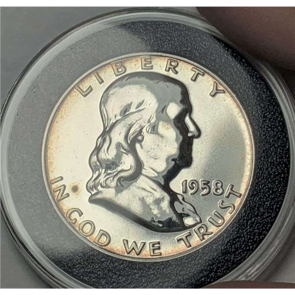 1958 Franklin Silver Half Dollar PF68