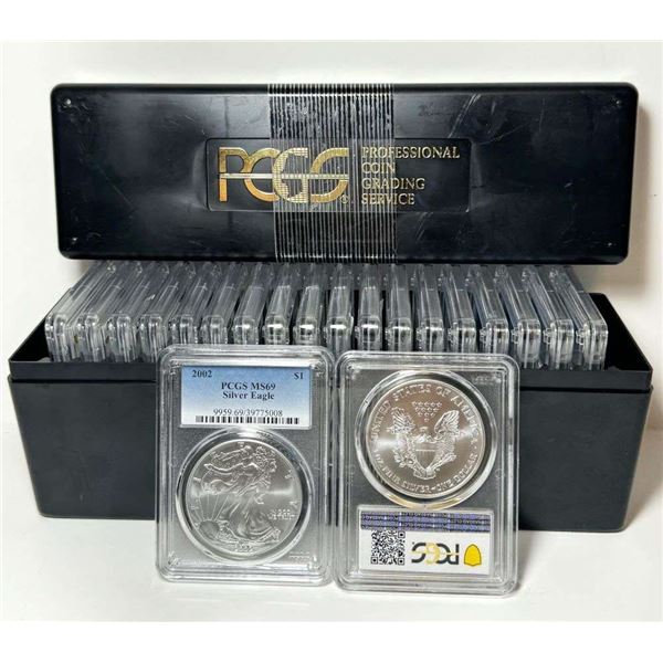 Box (20) 2002 American Silver Eagle NGC MS69
