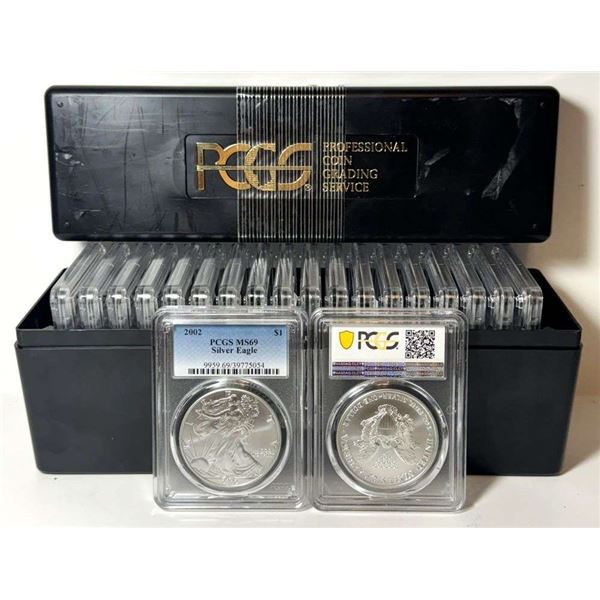 Box (20) 2002 American Silver Eagle NGC MS69