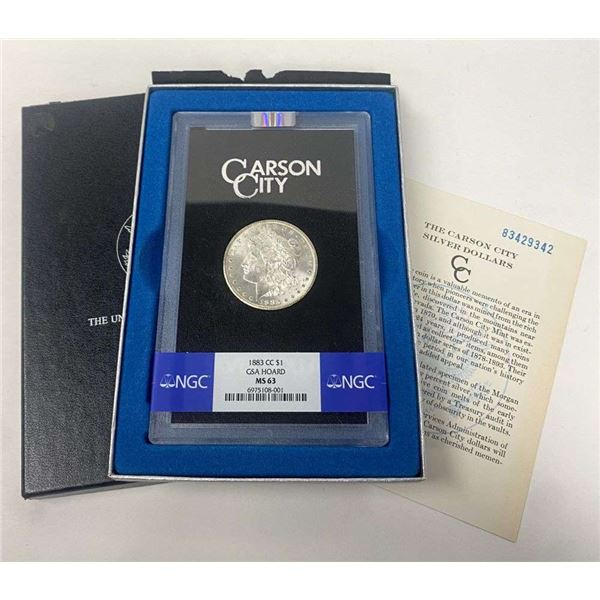 1883-CC Morgan Silver Dollar NGC MS63 GSA