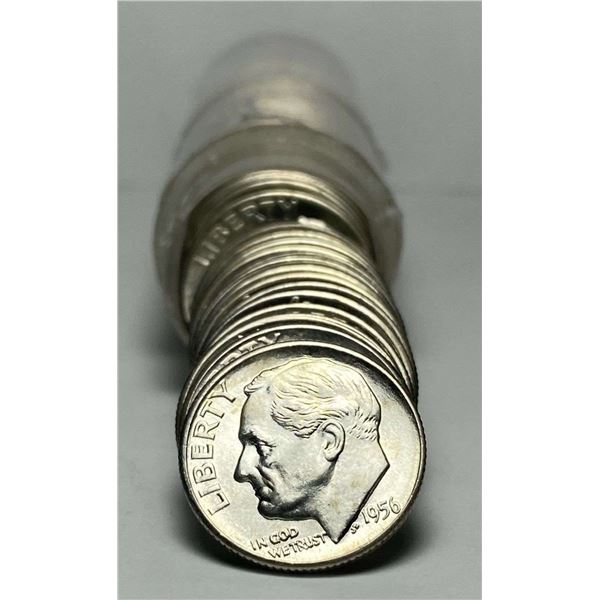 Roll (50) Fresh Mint Condition 1956-D Dimes 90% Silver