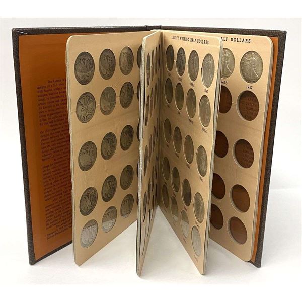 1916-1947-D Walking Liberty Silver Half Dollar Complete Album Good-BU (65-coins)
