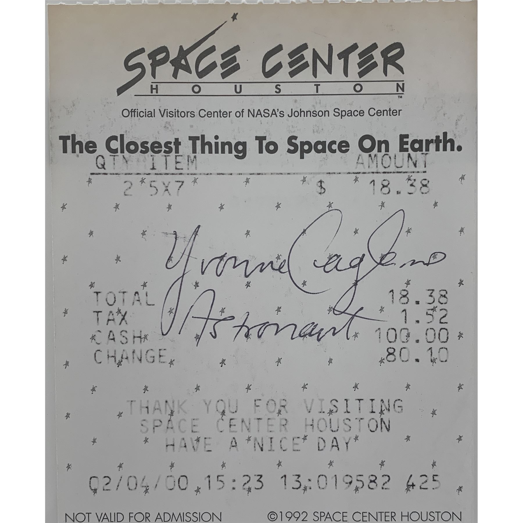NASA Yvonne Cagle signed ticket