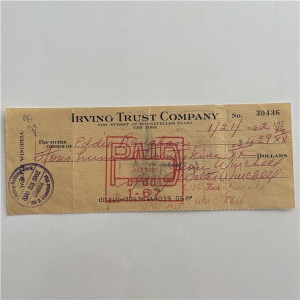 Walter Winchell signed check