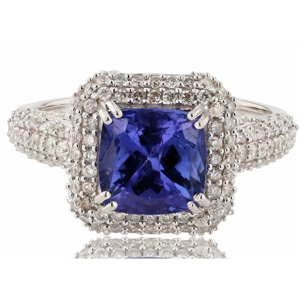 2.26CT TANZANITE & 1.01CTW DIAMOND 14K GOLD RING