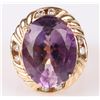 Image 1 : 14K YELLOW GOLD PURPLE AMETHYST DIAMOND RING