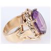 Image 2 : 14K YELLOW GOLD PURPLE AMETHYST DIAMOND RING