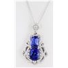 Image 1 : PLATINUM 8.9CT TANZANITE & 1.4CTW DIAMOND NECKLACE