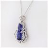 Image 4 : PLATINUM 8.9CT TANZANITE & 1.4CTW DIAMOND NECKLACE