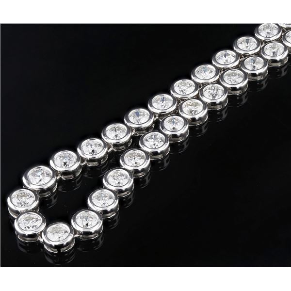 20.49CTW DIAMOND 18K WHITE GOLD TENNIS NECKLACE