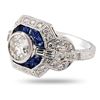 Image 2 : 18K GOLD 1.16CT DIA & 0.70CT BLUE SAPPHIRE RING