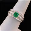 Image 3 : 0.70CT EMERALD & 0.48CTW DIAMOND 18K GOLD RING