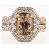 Image 1 : 3.15CT UNHEATED SAPPHRE & 1.0CTW DIA 18K GOLD RING