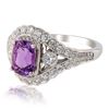 Image 2 : 18K WHITE GOLD 1.49CT PINK SAPPHIRE & 0.56CTW RING
