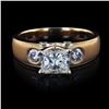 Image 4 : 1.00CT YELLOW CENTER DIAMOND 18K GOLD RING 1.29CTW