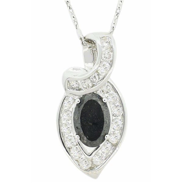 4.03CT BLACK & 1.31CTW DIAMOND 18K GOLD NECKLACE