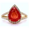 Image 1 : 2.48CT ORANGE SAPPHIRE & 0.45CTW DIA 18K GOLD RING