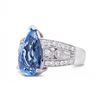 Image 2 : PLATINUM 3.09CT AQUAMARINE & 0.42CTW DIAMOND RING
