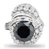 Image 1 : 5.19CT BLACK DIAMOND PLATINUM RING - 5.31 CTW