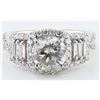 Image 1 : 2.07CT CENTER DIAMOND PLATINUM RING - 2.92 CTW