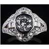 Image 1 : PLATINUM 1.49CT CENTER DIAMOND RING - 2.45CTW