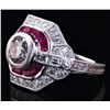 Image 2 : 1.30CT DIAMOND & 0.65CT RUBY PLATINUM RING 2.07CTW