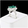 Image 3 : PLATINUM 3.39CT EMERALD & 0.44CTW DIAMOND RING