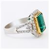 Image 3 : PLATINUM 2.87CT EMERALD & 0.96CTW DIAMOND RING