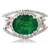 Image 1 : 3.46CTW EMERALD & 0.83CTW DIAMOND PLATINUM RING