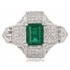 Image 1 : 2.87CT EMERALD & 2.12CTW DIAMOND PLATINUM RING