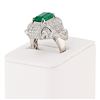 Image 3 : 2.87CT EMERALD & 2.12CTW DIAMOND PLATINUM RING