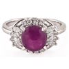 Image 1 : 2.87CT RUBY & 0.37CTW DIAMOND PLATINUM RING