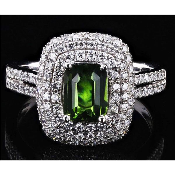 1.22CT SAPPHIRE & 0.88CTW DIA PLATINUM RING GIA