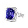 Image 2 : 9.29CT TANZANITE & 1.05CTW DIAMOND PLATINUM RING