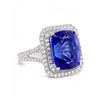 Image 3 : 9.29CT TANZANITE & 1.05CTW DIAMOND PLATINUM RING