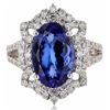 Image 1 : 5.00CT TANZANITE & 1.32CTW DIAMOND PLATINUM RING