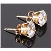 Image 2 : 14K YELLOW GOLD CUBIC ZIRCONIUM STUD EARRINGS