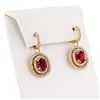 Image 2 : 5.13CTW RUBY & 0.83CTW DIAMOND 14K GOLD EARRINGS